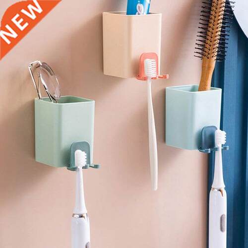 Plastic Toothbrush Holder Wall Mounted Toothpaste Storage Ra