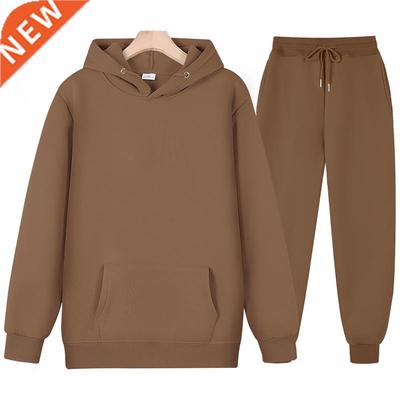 New Men Women Tracksuit Hoodies Casual Solid Color Thick Pul