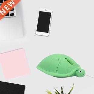 K1KF Green Turtle Shaped Wired Mice Portable Corded Optical