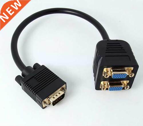 Free shipping High quality Gd-plated plug VGA Male to 2 VG
