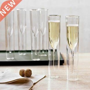 Champagne Glasses Double Glass Cup 115ml Wall Straight