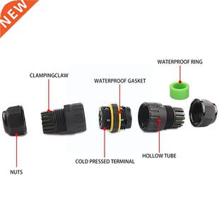 M16 IP68 Cable Connector, pin, 2pin, .5-10.2mm, AC, 15A,