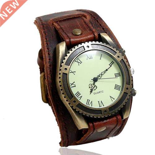 Hot Selling Vintage Cow Leather Bracelet Watch Men Women Wri