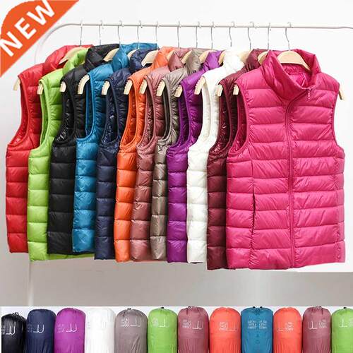 New Women Sleeveless Women's Ultra Light Down Vests Slim