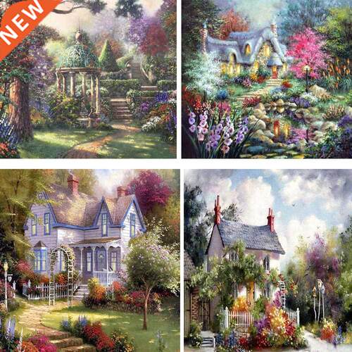 5D Diamond Painting Villa Landscape Diamond Embroidery F