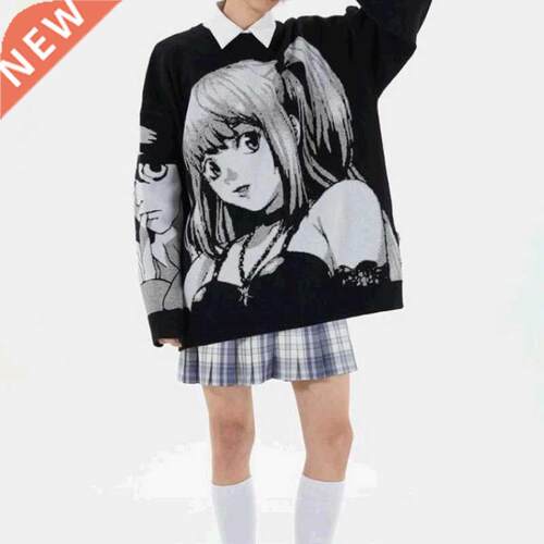 Spring Pullover Anime Knitted Sweater Men Hiphop Sreet Sweat