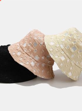 New Women Men Hole Bucket Hat Faion Sun Panama Hat Outdoor