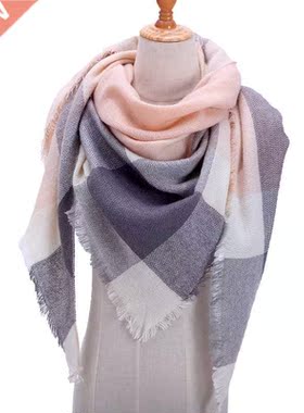 Designer 2022 Knitted Spring Winter Women Scarf Plaid Warm C