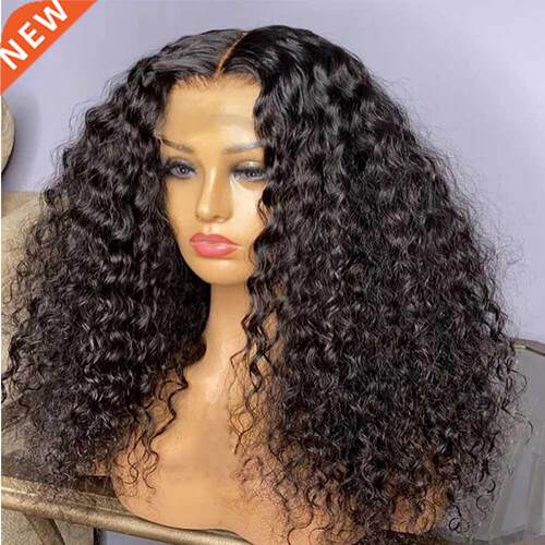 Black Color Loose Curly Synthetic Lace Front Wig Heat Resist