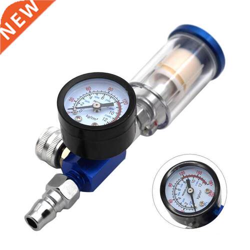 Spray Gun Air Regulator Gauge + In-line Water Trap Filter To