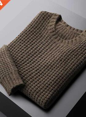 Minglu Keep Warm Male Sweater High Quality Round Collar Autu