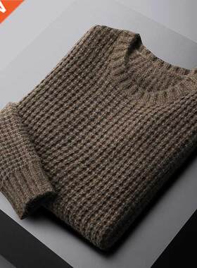 Minglu Keep Warm Male Sweater High Quality Round Collar Autu