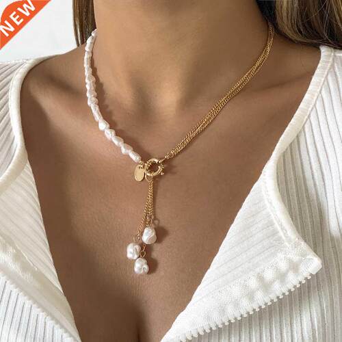 Ingemark Kpop Baroque Irregular Pearl Pendant Necklace for W