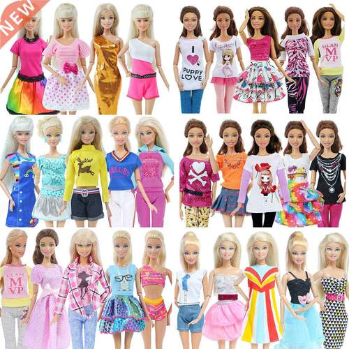 5 Pcs Fashion Daily Wear Casual Outfits Vest Shirt Skirt Pan