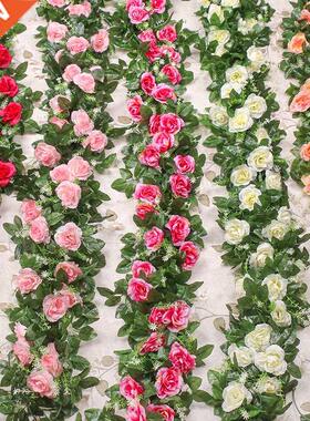 Zerolife Artificial Flower Decor Rose Silk Flower Garland Fo