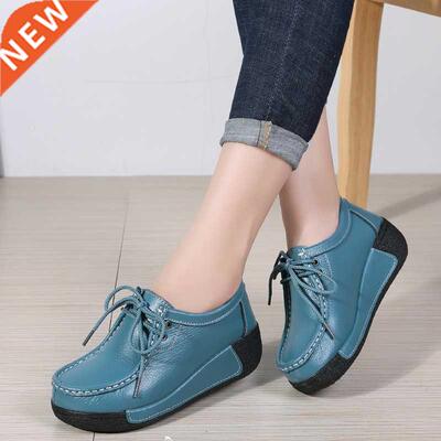 Women Flats Comfortable Loafers Shoes Woman Breathable Leath
