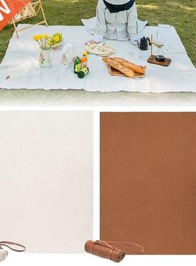 Waterproof canvas picnic mat portable foldable solid color