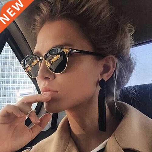 Vintage Small Round Sunglasses Woman Retro Brand Designer Su