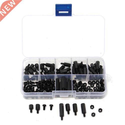 180Pcs Black M Hex Column MaleFemale Standoff Spacers Screw