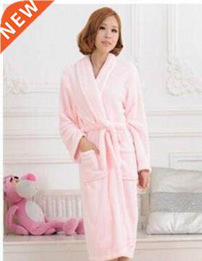 Hot couple bath robe thickening coral fleece flannel gown ms
