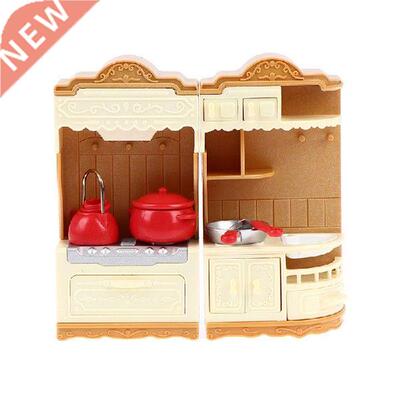 Doll House Mini Furniture Cabinet Tableware Set Dining Car