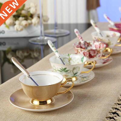 Europe Noble Bone China Coffee Cup Saucer Spoon Set 200ml Lu