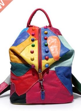 Brand New Retro Genuine Leather Backpack eepskin Lady Back