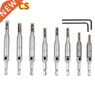 10pcs/set Core Drill Bit Set Hole Puncher Hinge Tapper for D