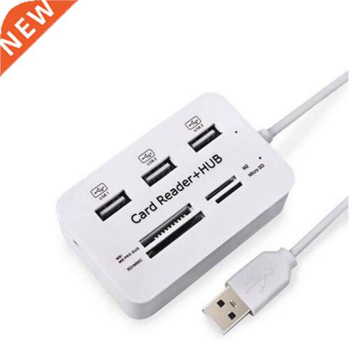 Portable All In One USB 2.0 Hub 3 Ports With USB Card Reader