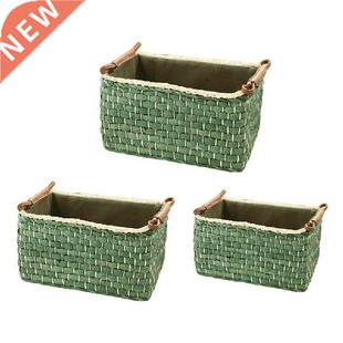 Hnde Woven Storge Bsket with Hndle for Home Office