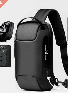 Men's Waterproof USB Oxford Crossbody Bag Anti-theft Shoulde