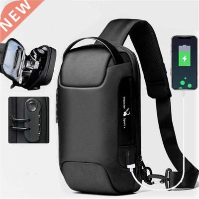 Men's Waterproof USB Oxford Crossbody Bag Anti-theft Shoulde