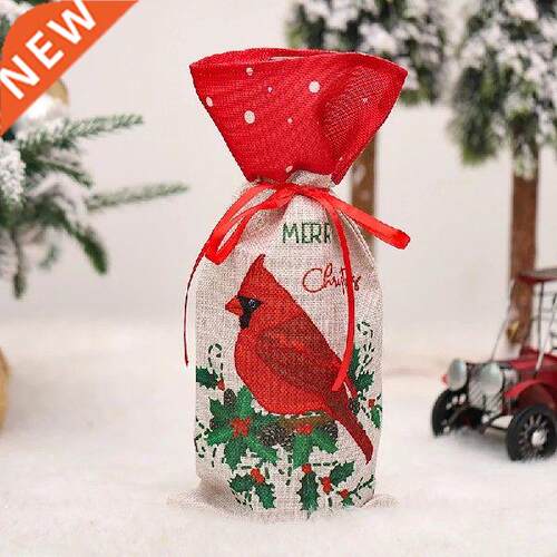Christmas Creative Printing Bird Sled Wine Set Wine