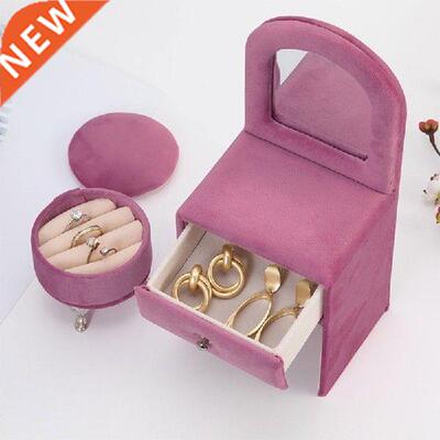Blue Velvet Sofa Design Ring Jewelry Storage Box Necklace