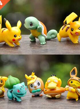 8pcs/set Takara Tomy Pvc Pkachu Acton Fgure Model Pokemon