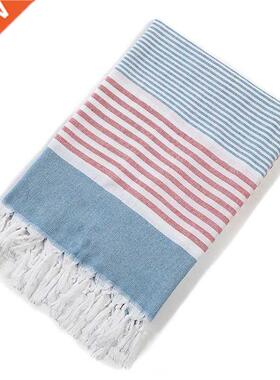 Cotton Large Turki Pestemal Bath Towel with Tassels Trave