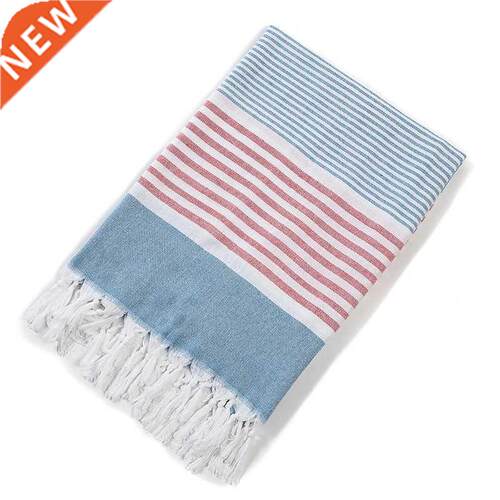 Cotton Large Turki Pestemal Bath Towel with Tassels Trave
