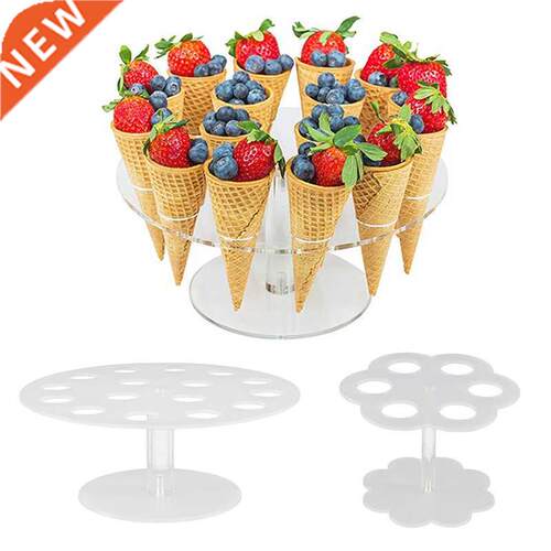 6/16 Holes Acrylic Transparent Ice Cream Stand Cake Cone Sta