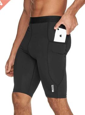 2020 compression fitness shorts men's gym bodybuilding train