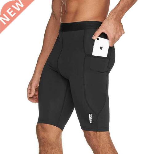 2020 compression fitness shorts men's gym bodybuilding train
