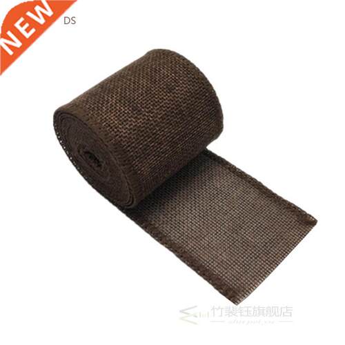 5M Natural Jute Burlap Wired Ribbon Rolls Christmas Gift Dec