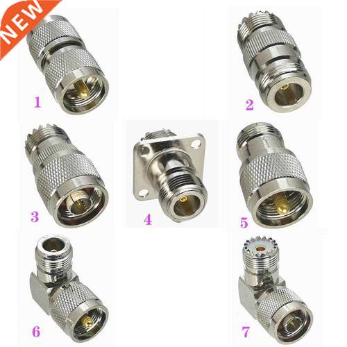 1Pcs UHF PL259 SO239 to N 4-holes Flange & Rght angle S
