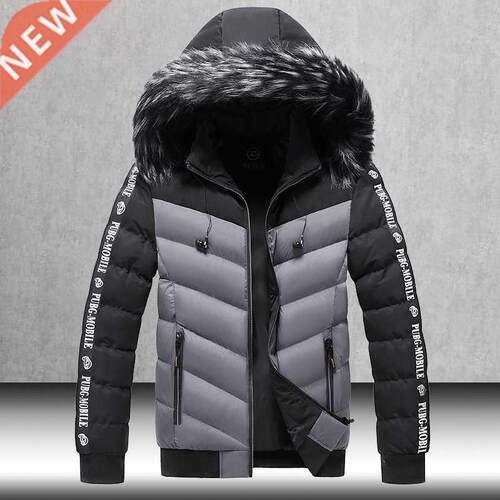 Winter Jacket Men 2021 Fur Collar Hooded Thick Warm Cotton O