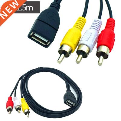 New 5 feet/1.5m USB 2.0 Female to 3 RCA Male Video A/V Prac