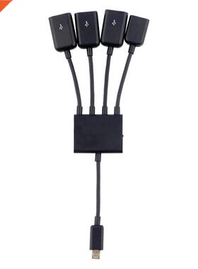 Hot 4 Port Micro USB Power OTG Extender Hub Cable Black OTG