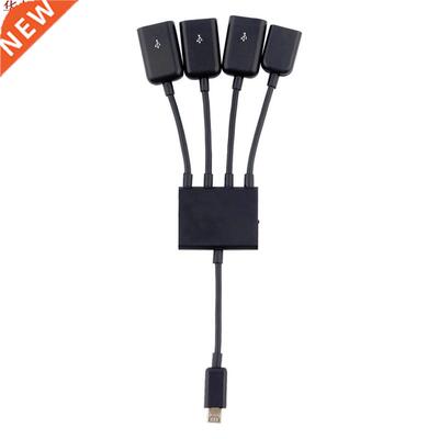 Hot 4 Port Micro USB Power OTG Extender Hub Cable Black OTG