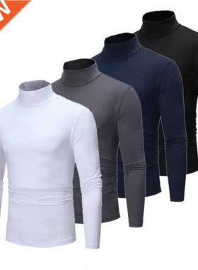 Men's Winter Warm Long Sleeve Cotton Cotton High Neck Pullov
