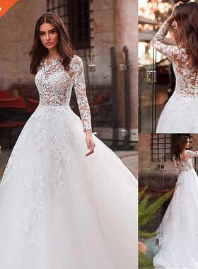 Attractive Tulle Jewel Neckline See-through Bodice A-line We