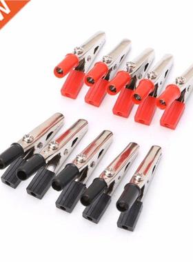 10Pcs Insulated Crocodile Clips Plastic Handle Cable Lead Te