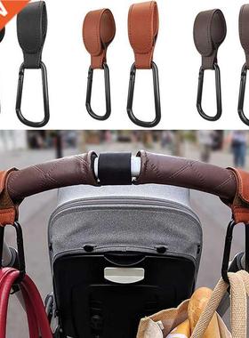 1/2pcs PU Leather Baby Bag Stroller Hook Pram Rotate 360 Deg